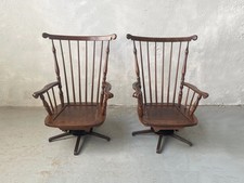 Coppia Poltrone vintage stile Windsor girevoli