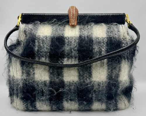 Borsa prada lana tartan bianco - borsa,