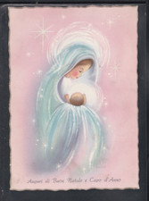 Cartolina Auguri di Buon Natale e Capodanno Madonna con Bambino Z1595