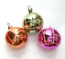 3 vecchie palline vintage ucraine in vetro Natale Natale abete ornamenti deco...