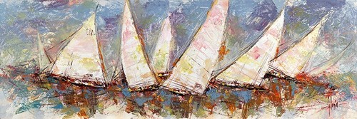 Quadro barche vela regata al - barche, a