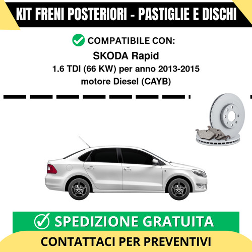 Kit freni posteriori per skoda - freni,