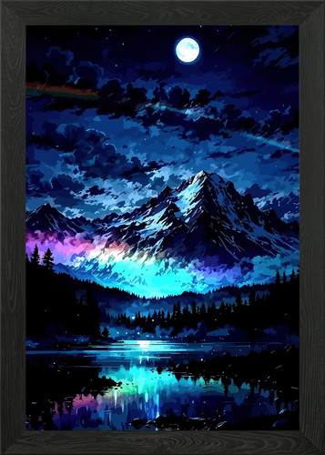Paesaggio notturno montagna - paesaggio, di