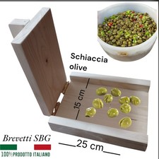 SCHIACCIA OLIVE ARTIGIANALE IN LEGNO DI ABETE,FACILE USARE, LINEA Antica