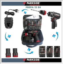 Parkside Set Trapano Avvitatore Ricaricabile 12V Batterie e Accessori PBSPA 12