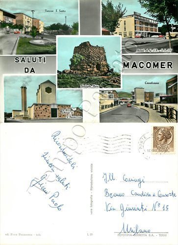 Cartolina saluti macomer - da,