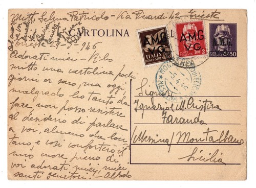 Cartolina amg trieste 1946 - cartolina, amg-vg
