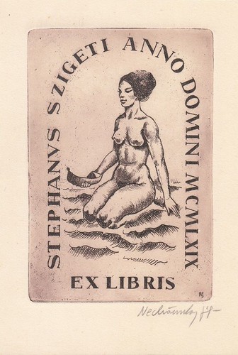 Exlibris bookplate radierung - bookplate,