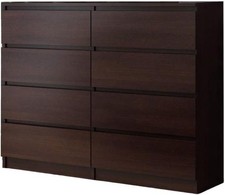 Cassettiera Wenge 8 cassetti larga alta moderna portaoggetti 120 cm MDF