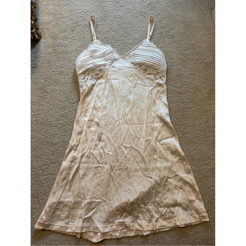 Abito slip pizzo panna - , seta