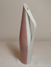  Rosenthal - Vaso in porcellana rosa e bianco, vintage anni '60 - '70
