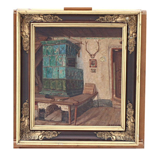Interno antico con stufa - , in
