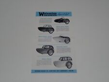 WATSONIAN CARROZZINI SIDECAR PER MOTO  NO VESPA BROCHURE DEPLIANT PROSPEKT (X20)