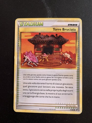 Carta pokémon torre - carta, bruciata