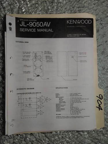 Kenwood 9050av manuale di - jl-9050av,