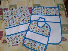 SET ASILO 3 PEZZI con aida X ricamo punto croce TOPOLINO