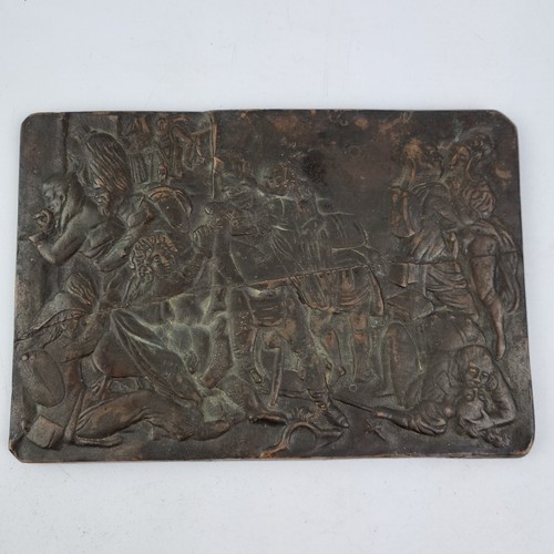 Antica placca bronzo xix - placca,
