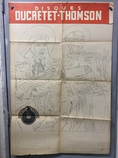 Affiche Ancienne trio hill billy's Projet Ducretet Thomson Disques  Chevert