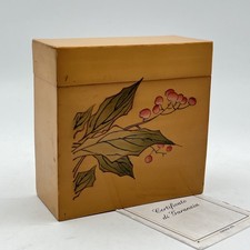 Scatola porta thè tè vintage Hunan Cinese in Legno di Bambu Orientale Dipinta