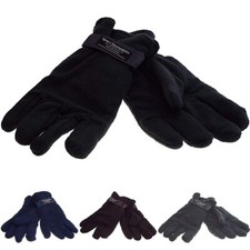 GUANTI UOMO RAGAZZO TERMICI INVERNALI CALDI FREDDO IN MORBIDO PILE SPORT NEVE