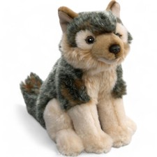 Carl Dick Lupo seduto, animale di peluche