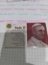 Tessera con moneta in oro bagnato PAPA  PAOLO VI