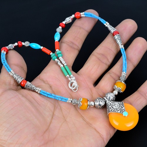 Collana perle boho - , argento