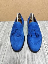 JOHN SPENCER MOCASSINO TASSEL CAMOSCIO BLU - UK 6.5 - OTTIME CONDIZIONI