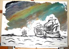 QUADRO "IL CONTATTO" OLIO SU