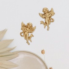  1 coppia di statue di cherubini: angeli alati Cupido Scultura da parete -