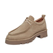 On-ar Stringate Con Tacco In Suede Sabbia - Donna Scarpe Stringate Tacco