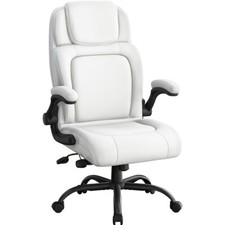 Poltrona Ufficio Presidenziale Ergonomica Lombare Imbottita in Ecopelle Girevole