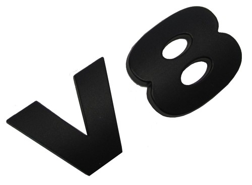 Matt black lettering for - black, v8