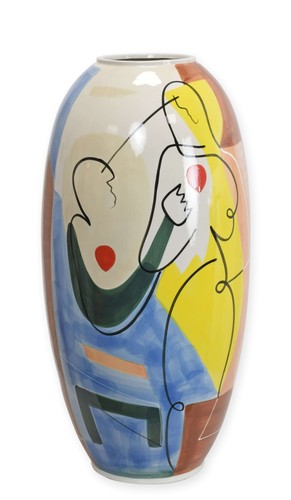 Vaso porcellana con motivo
