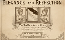 Antico specchio trucco a tre pieghe