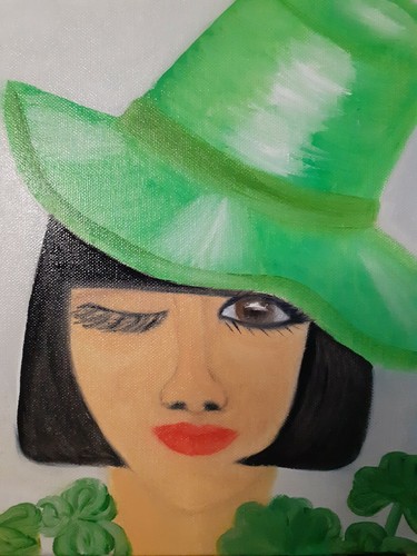 Volto una ragazza con - il,