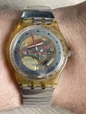 Orologio da polso svizzero al quarzo Swatch Gent Jelly Fish scheletro Swiss Made