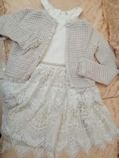 Completo Idexè avorio,bimba 10 anni,comunione-cresima,abito smanicato+bolero