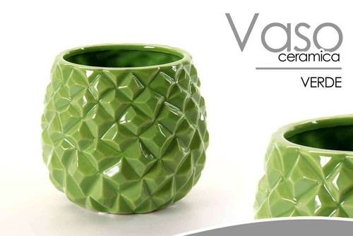 Vaso vasetto ceramica verde - in,