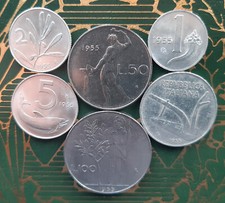 ($)     MONETE IN LIRE DEL 1955 (Serie completa) - REPUBBLICA ITALIANA 1946-2001