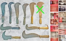 VECCHIE RONCOLE VARIE FORME e altri vari attrezzi agricoli, vendita singola