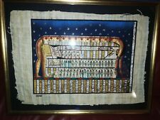 LOTTO 10 ORIGINALI DIPINTI PAPIRO ANTICO EGITTO OPERE FIRMATE COSMOLOGIA PESCI