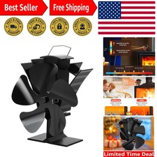 Elegant Black 5-Blade Heat Powered Fireplace Fan - Silent Warmth Provider