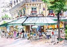  PARIS CAFE Art STAMPA. Les