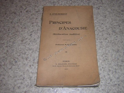 1913 principes anacousie - 1913.principes, d'anacousie
