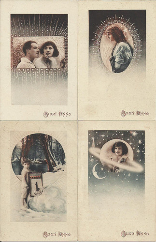 Buon anno lotto cartoline - anno,