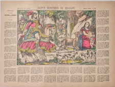 Old Antique Stampa Imagerie Pellerin a Epinal Sainte Geneviève de Brabat n. 23