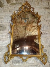 Antica specchiera Stile Luigi XVI Epoca Fine XIX secolo  legno intagliato dorato