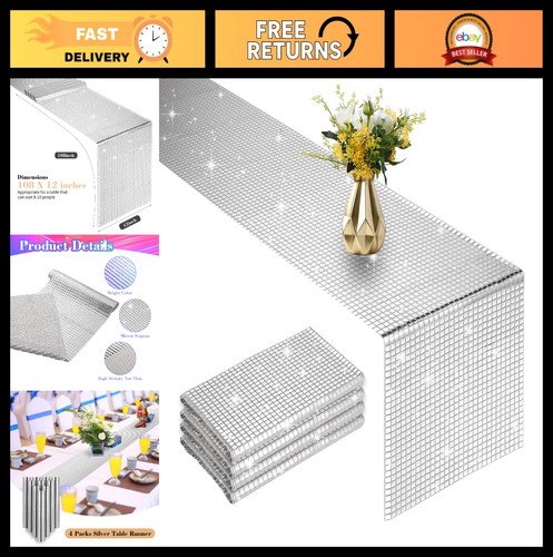 Glitter disco table runner set - runner,