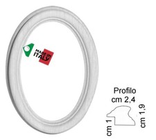 Cornice ovale bianca opaca in
